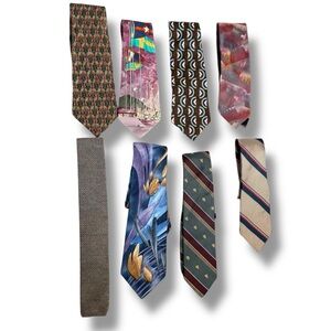 Lot retro Men's Tie Collection 90s y2k nautica Oscar de la Renta silk preppy